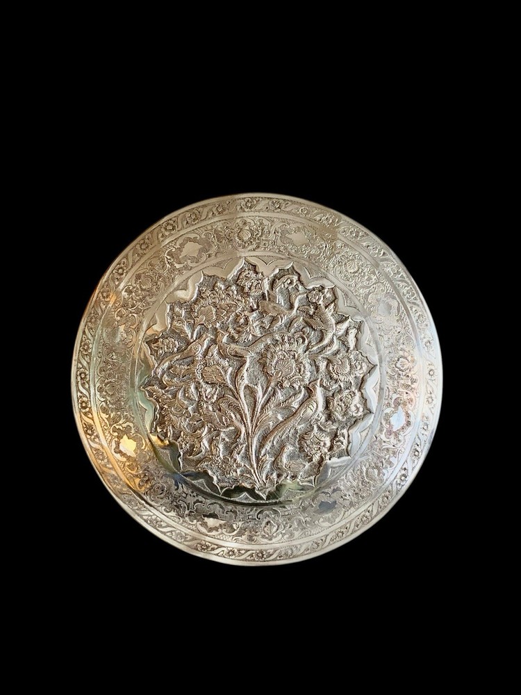 Antique Islamic Perisan Solid Silver 84 Box Engraved Galamzani Signed