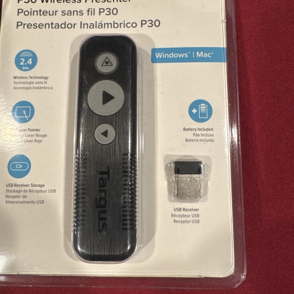 Lot 2 Targus Wireless USB Presenter With Laser Pointer - AMP30TT