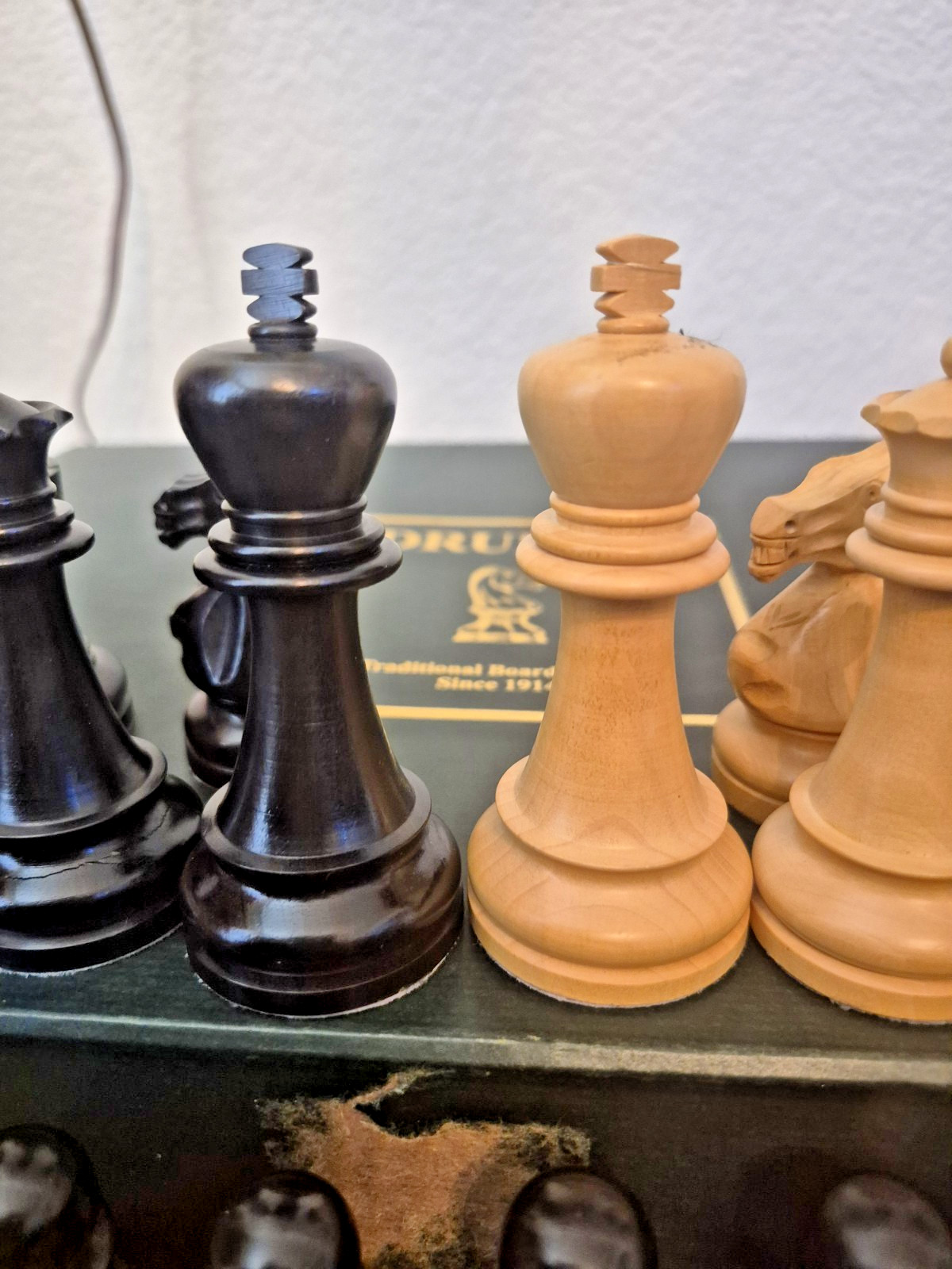 Drueke Luxury Box Wood Ebony Staunton Chess Set 4" King Players Choice? Weighted