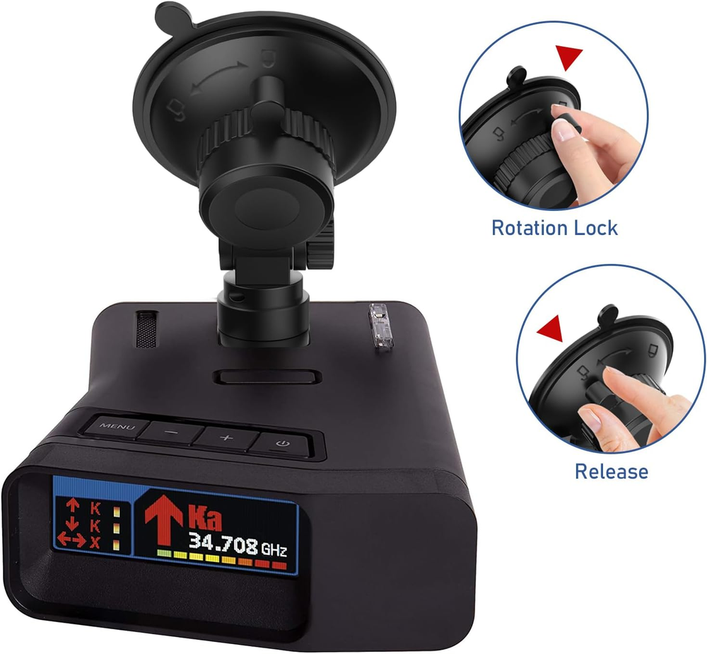 Radar Detector Mount, Car Windshield &Dashboard Suction Cup Bracket, Suitable fo