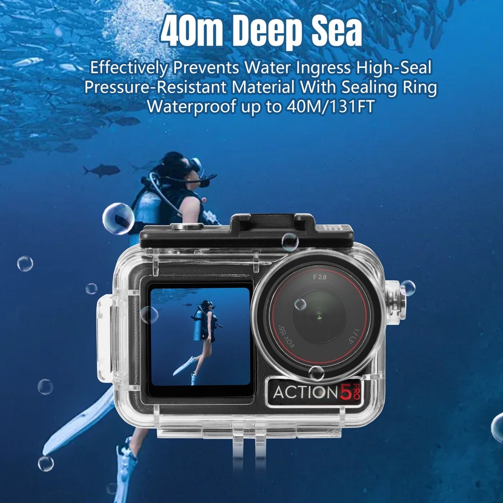 Waterproof Case for DJI Action 5 Pro 4 3 40m Diving Shell