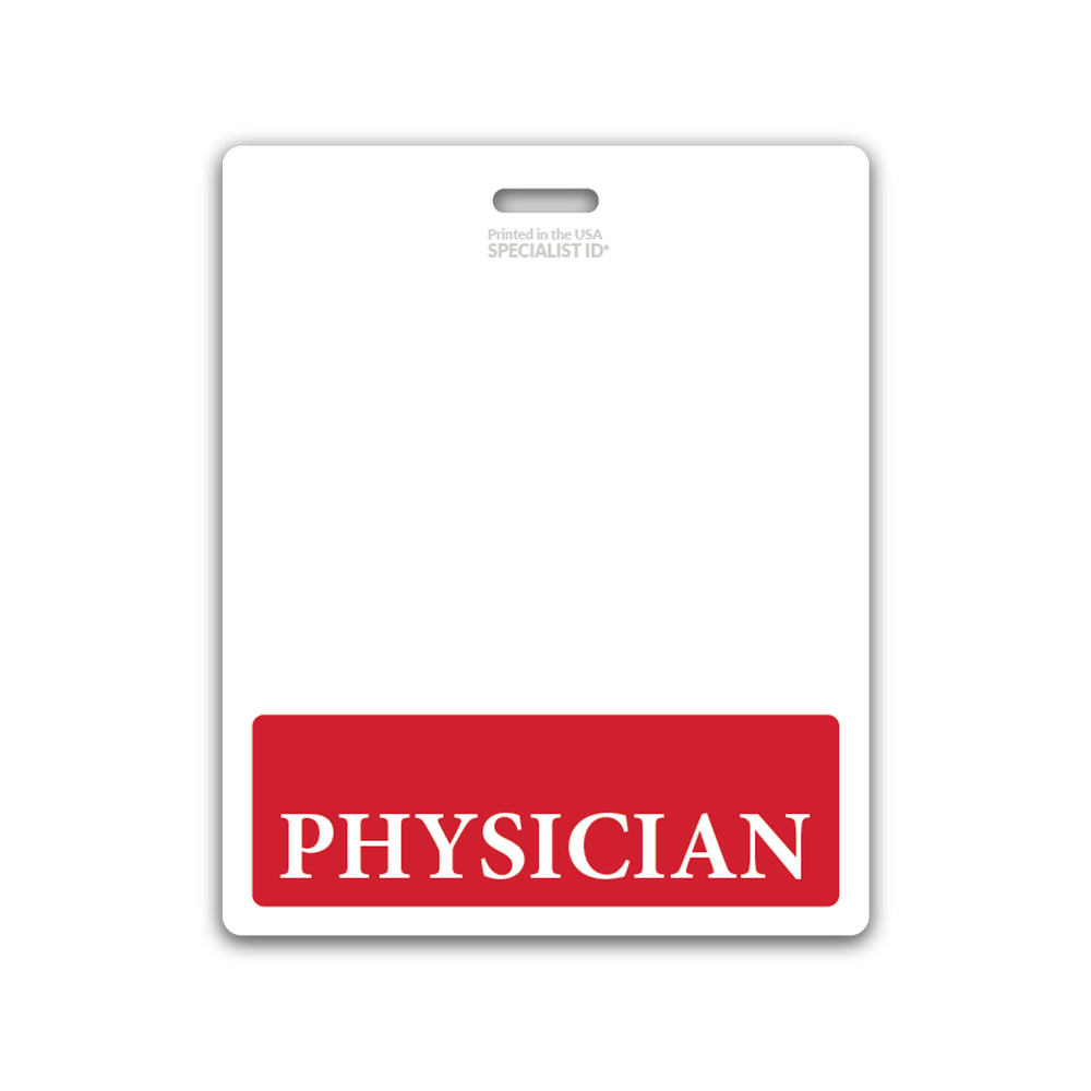 Physician Badge Buddy Oversized Horizontal Extra Long ID Backer for Doctors