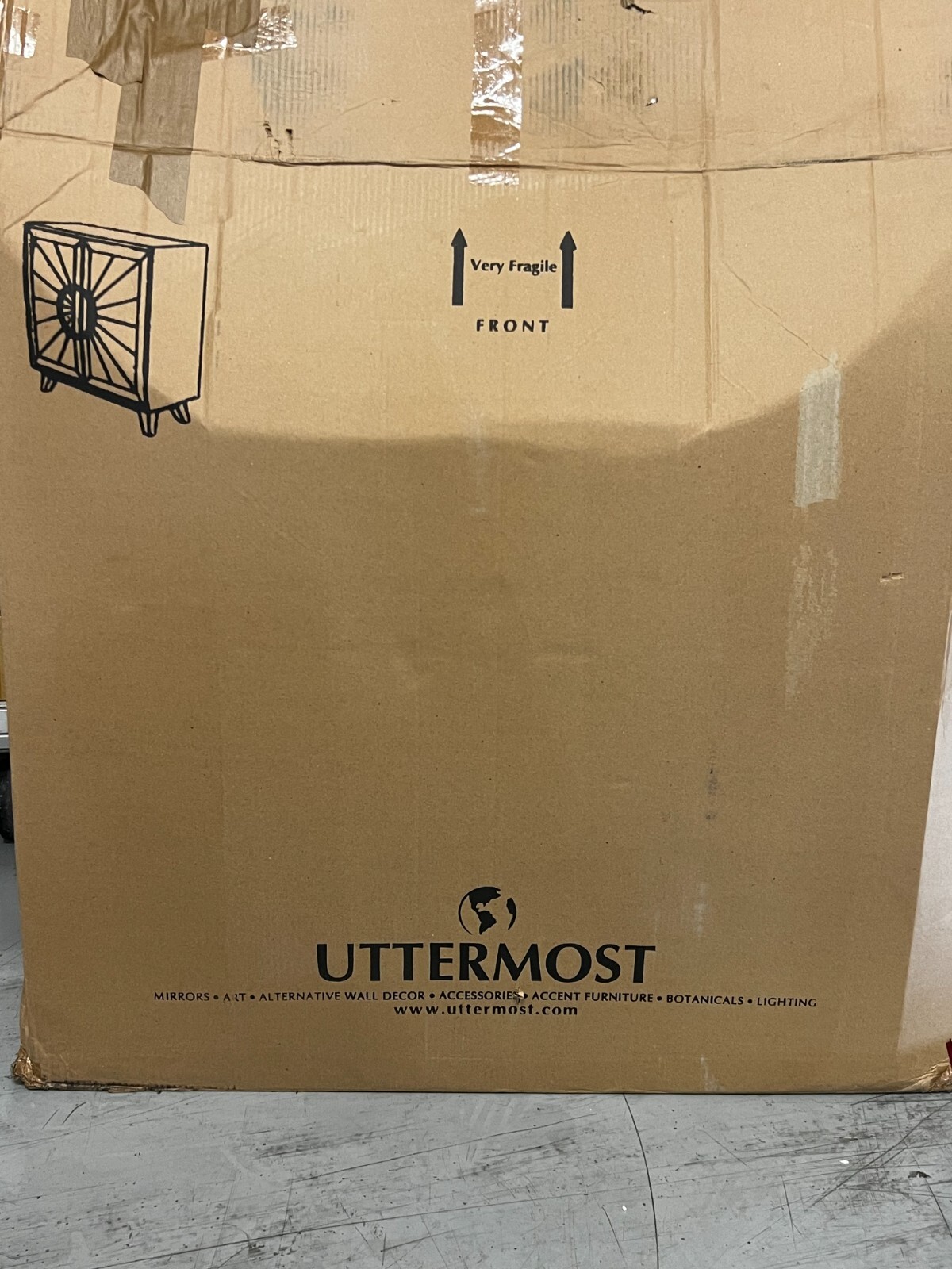 Uttermost Kohana 36" Accent Cabinet in Worn Black & Bronze 25842