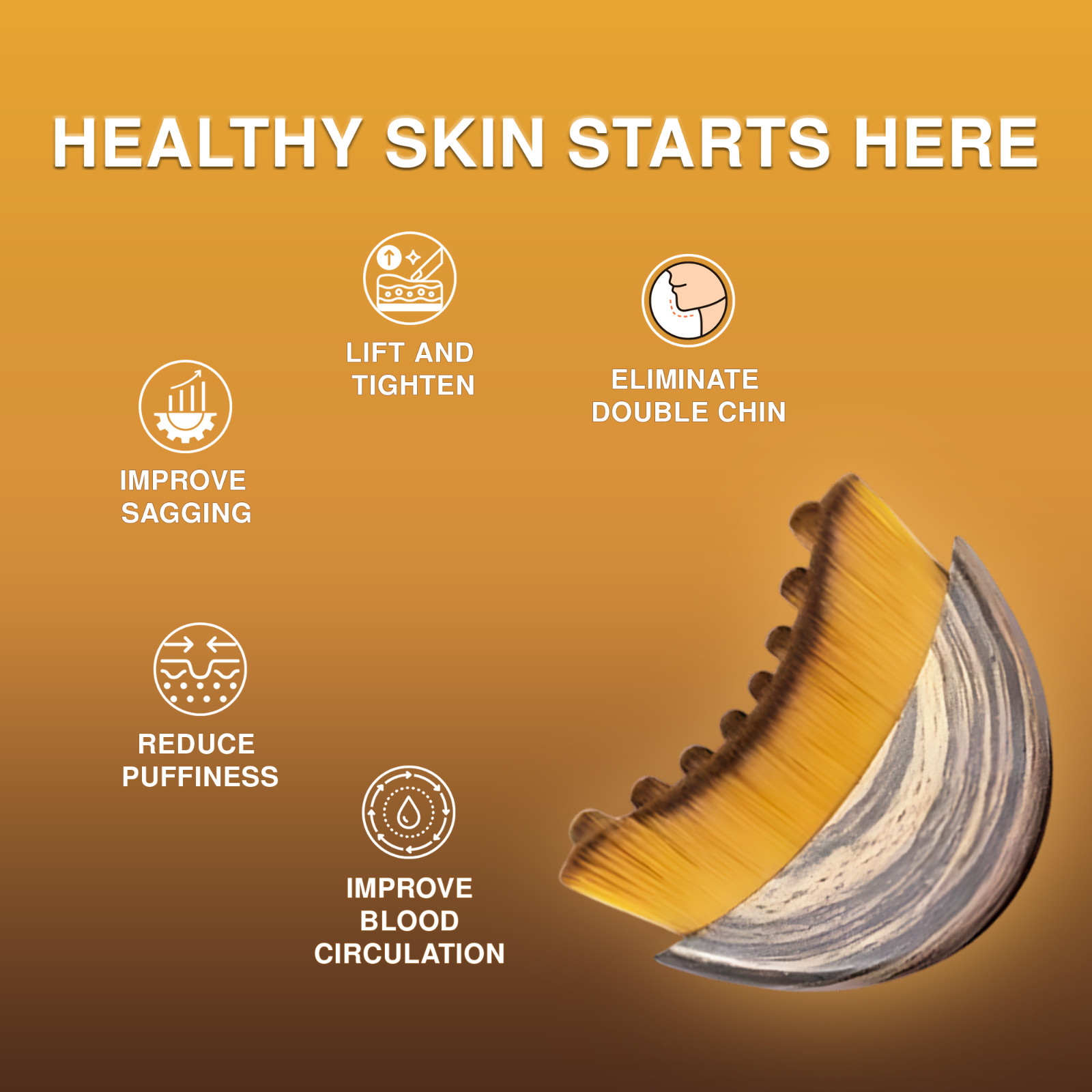 2PCs Lymphatic Contour Face Brush, Lymphatic Drainage Massager by Glowiex