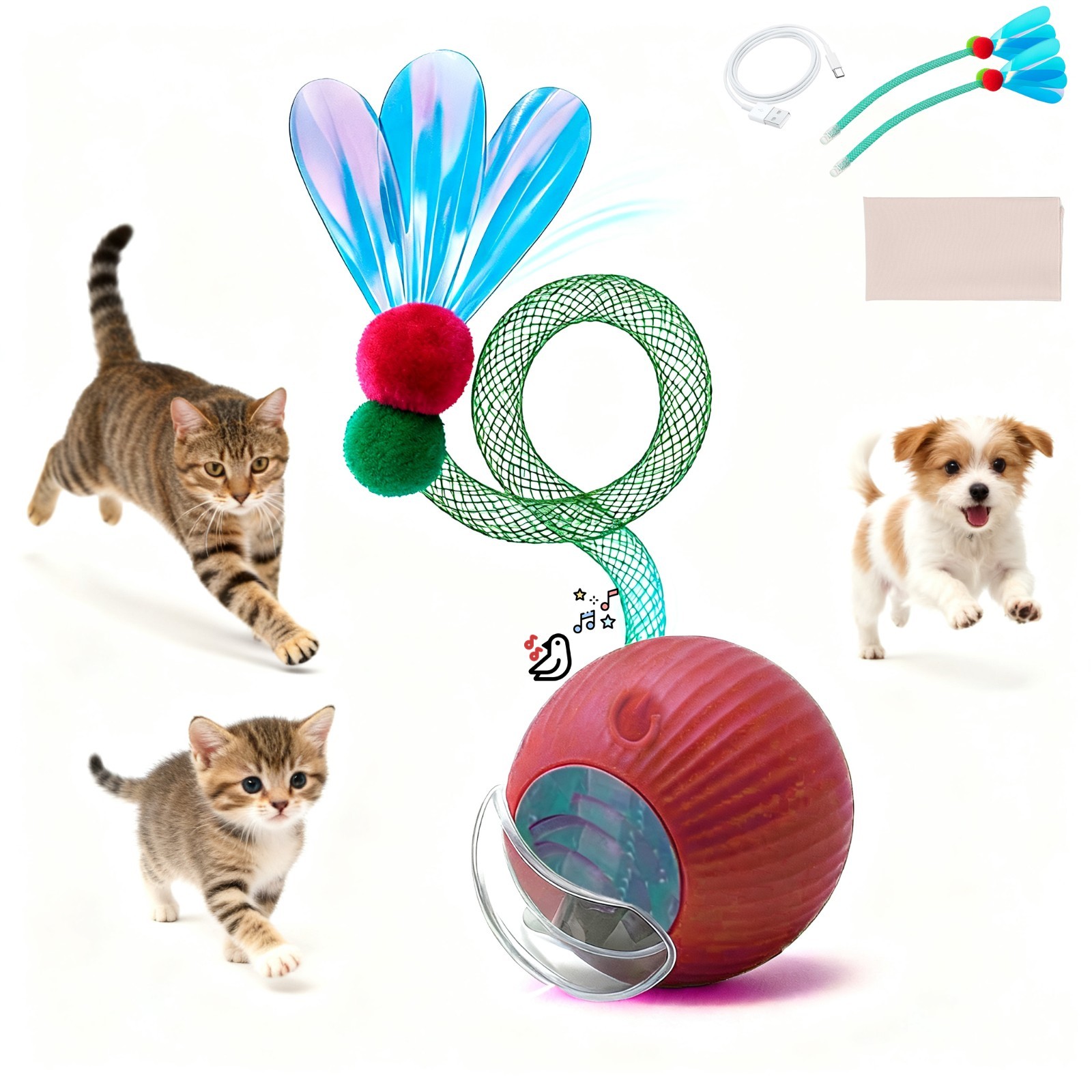 Automatic Rolling Ball for Cats – Rechargeable Smart Interactive Toy, Durable