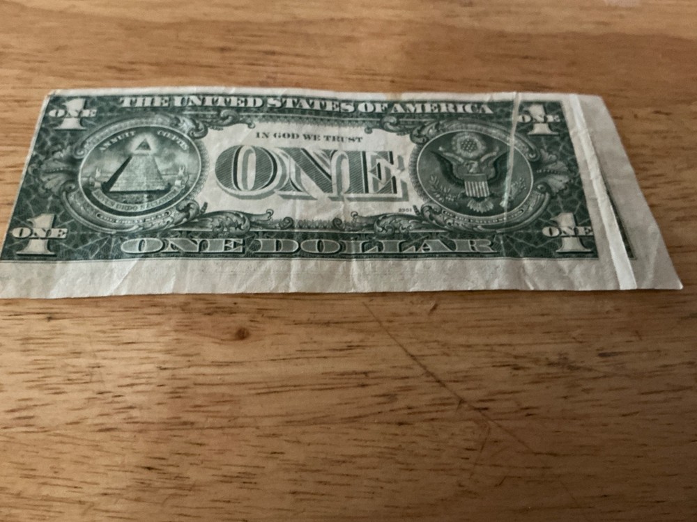 $1 1977 L series "DOUBLE GUTTER FOLD, misaligned errors. RARE
