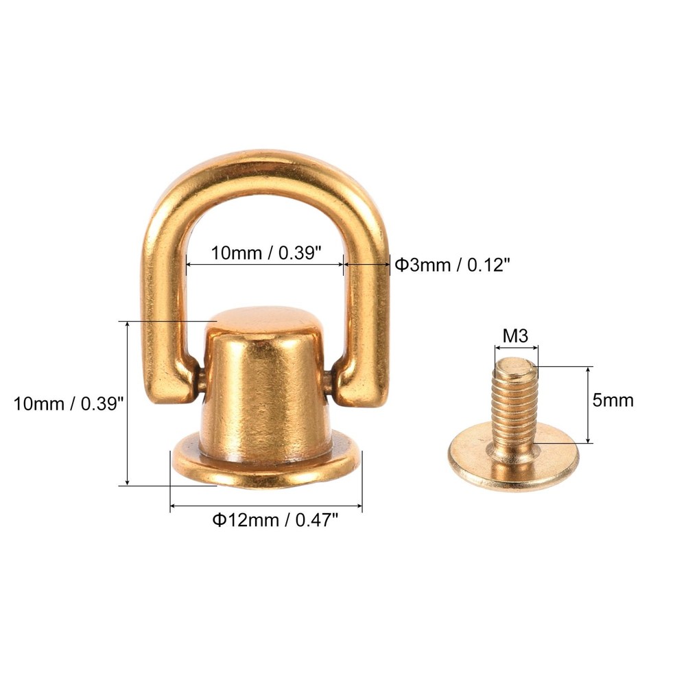 12x10mm Ball Head Button Studs with D for DIY Gold 4pcs