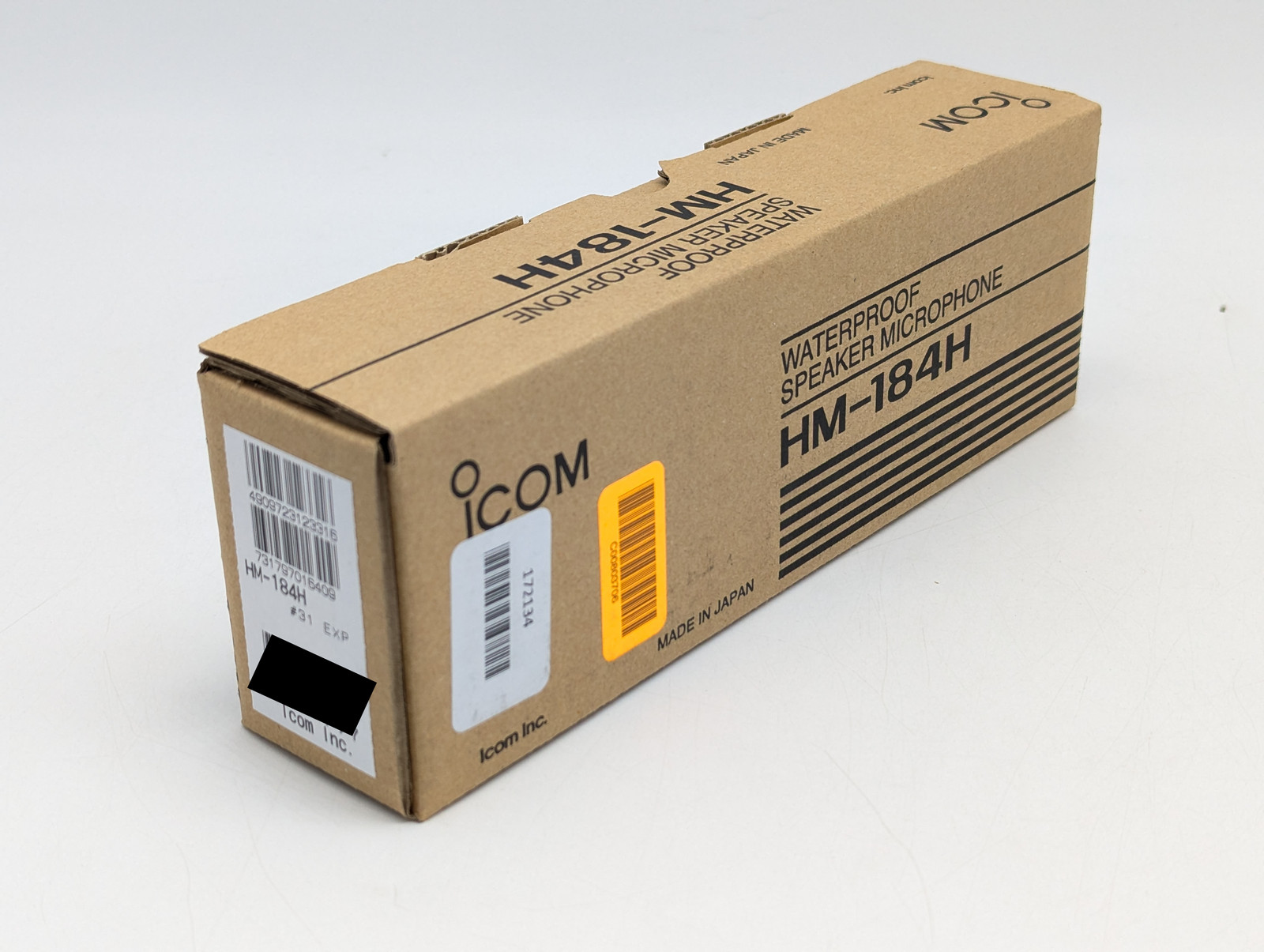 Icom Waterproof Speakerphone w/Clip & Push to Talk Button (HM-184H) Black