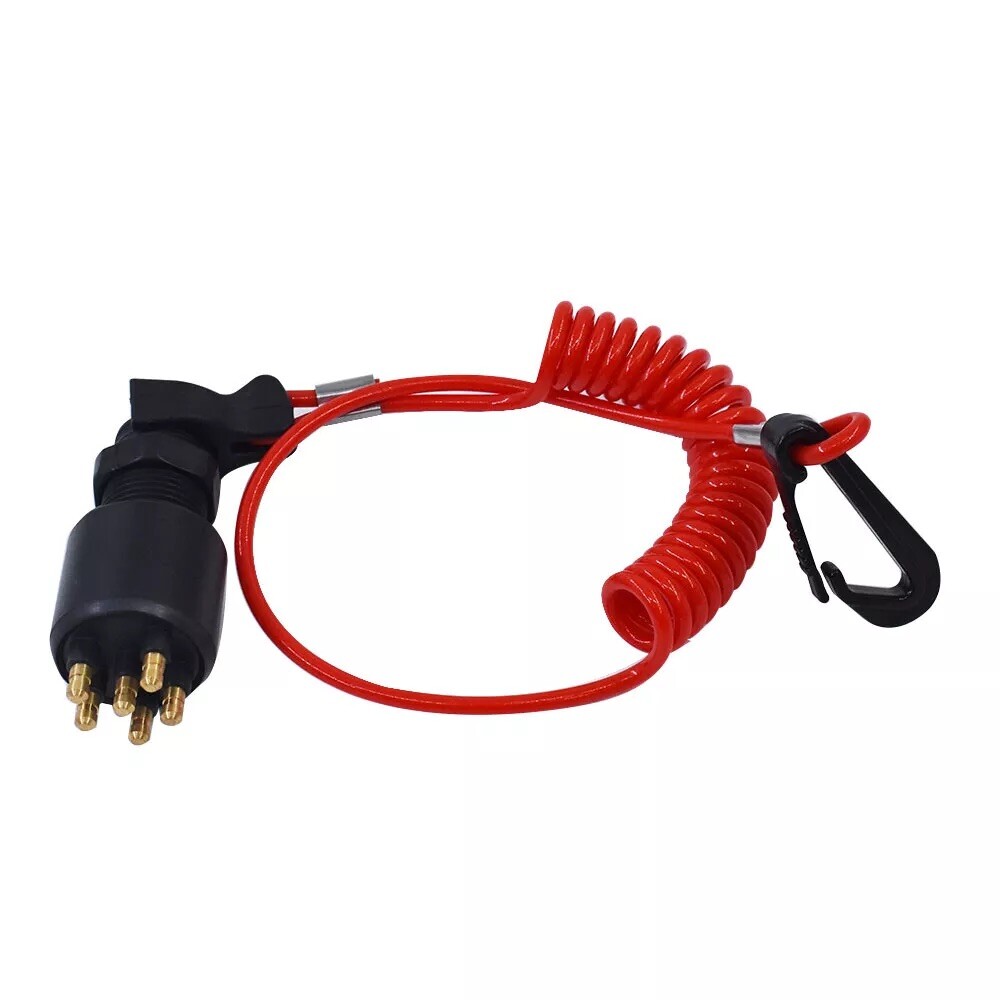 Ignition Switch Key & Lanyard Assembly for OMC Johnson Evinrude Outboard Motor