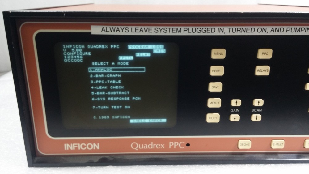 Inficon 017-450-G1 Quadrex PPC Gas Analyzer Controller