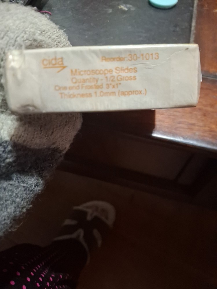 Cida Microscope Slides Quantity 1/2 Gross One End Frosted 3"×1" Thinckness...