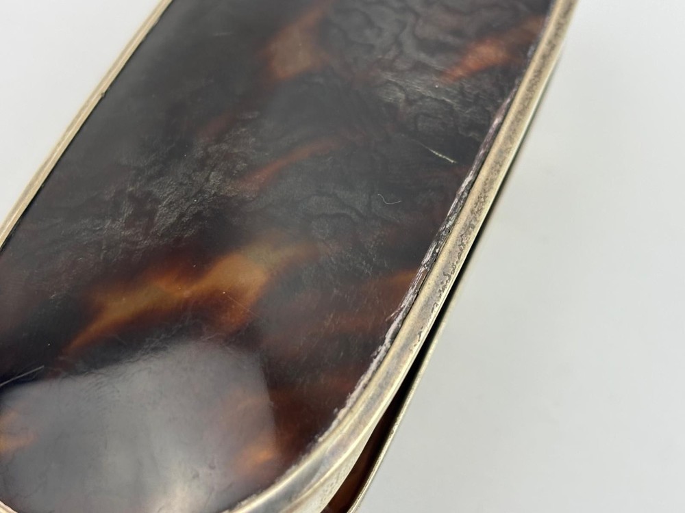 Silver And Turtle Shell Sewing Kit Box