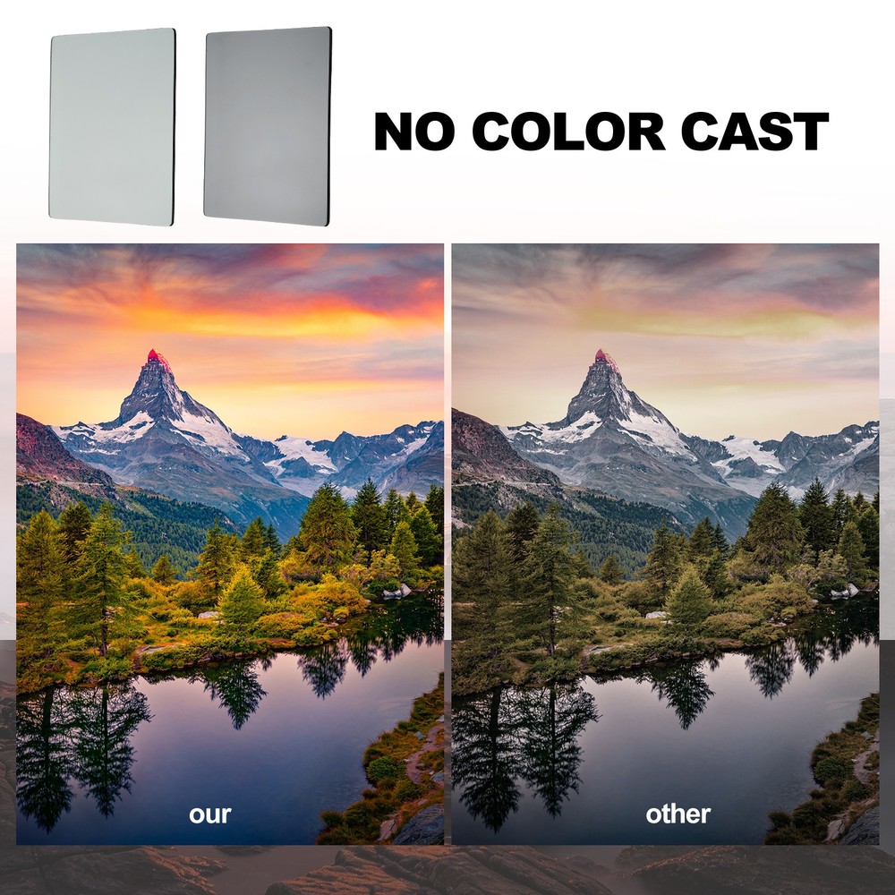 2Pcs ND2/ND4 Reverse GND Filter Graduated Neutral Density Lens Filter, Gray