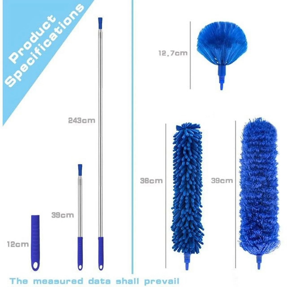 Microfibre Duster for High Ceiling,Duster for Clean Fan, 100" Telescope Pole Kit