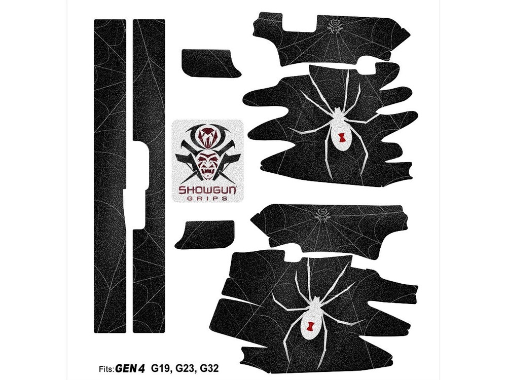 Glock 19 Gen 4 Decal Grip - Black Widow