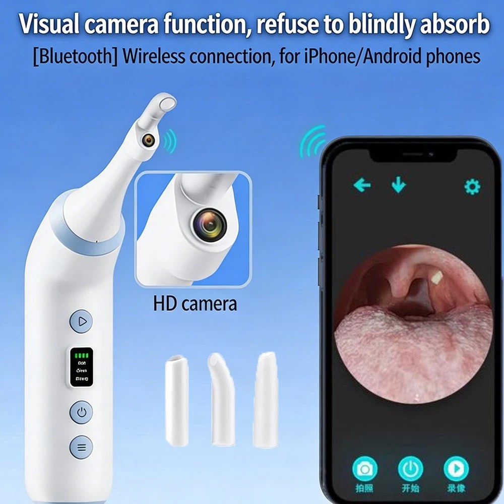Electronic Visible Tonsil Stone Remover Kit with HD Camera Built-in LED Light