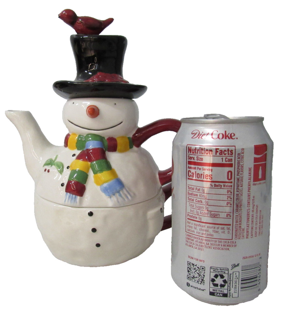 SNOWMAN Oneida CHRISTMAS Cute Stacking 3 piece teapot