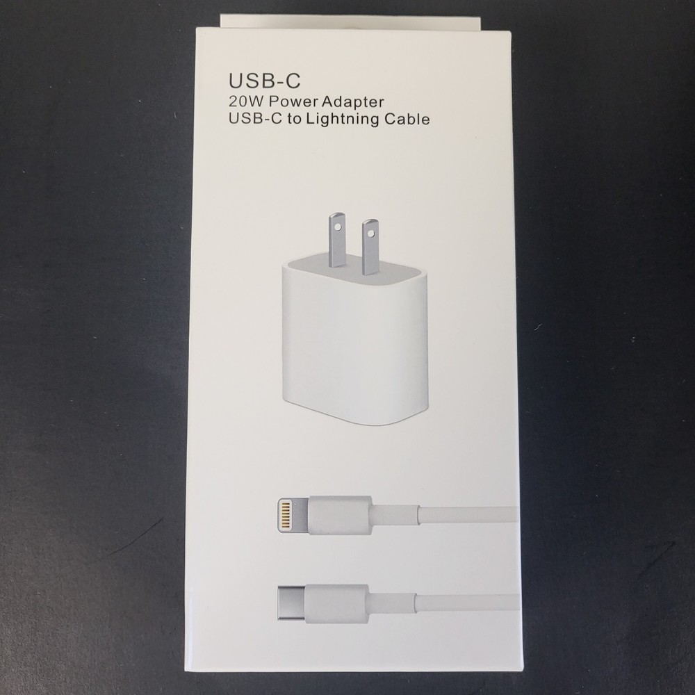 Upgraded iphone 20W Rapid Charge USB-C Wall adapter + C-L Data Cable 1/2/3 meter
