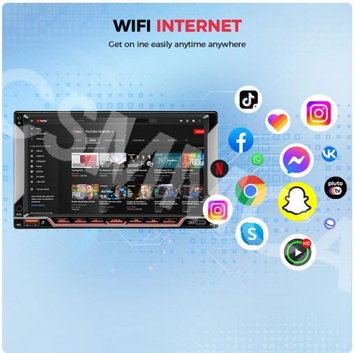 Touch Screen Car Stereo Radio 2Din MP5 Player GPS Navigation WiFi BT FM RCA RDS