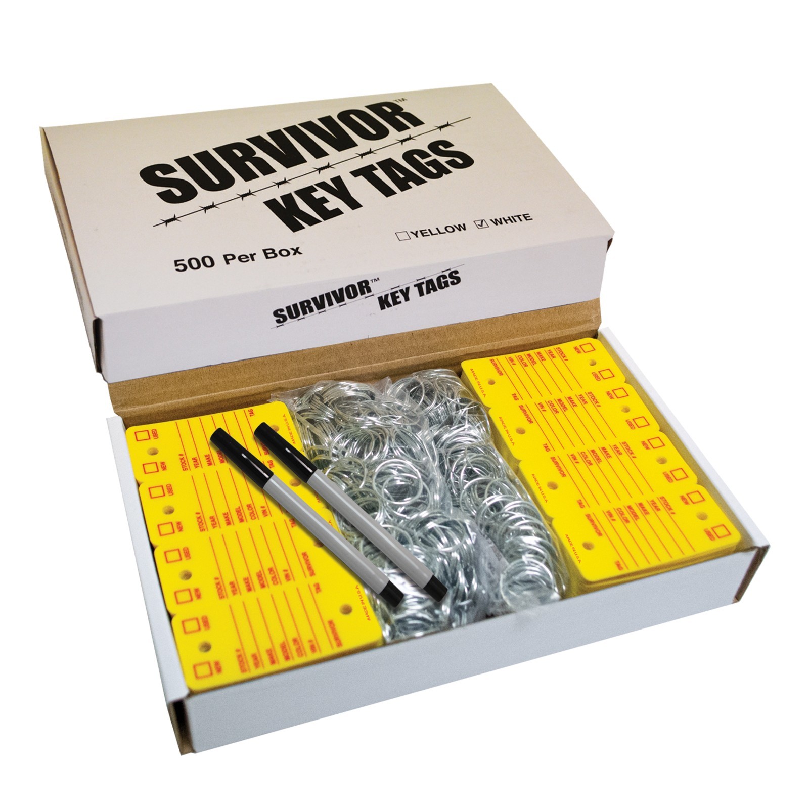 Key Tags 500 Pack Poly Dealership Waterproof Rings Included Car Dealer Bulk Set