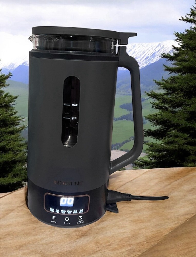 INTASTING Automatic Nut Milk Maker HB-A8 Glass 12oz 350W 6 Programs Black