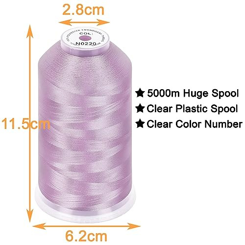 - Single Huge Spool 5000M Each Polyester Embroidery Machine Amethyst-N0220