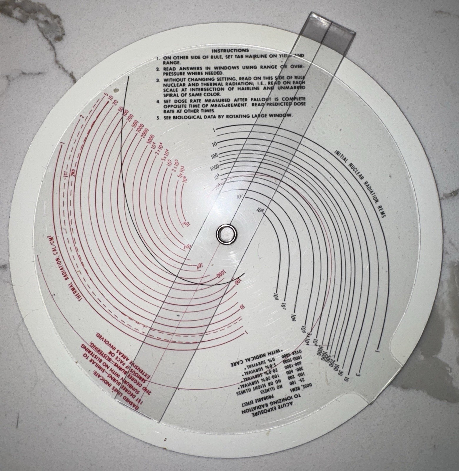Military NUCLEAR BOMB EFFECTS COMPUTER Army US Calculator Slide Rule plastic
