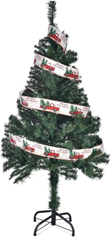 4FT Hinged Artificial Christmas Pine Tree with 200 Dense Branches, easy assembly