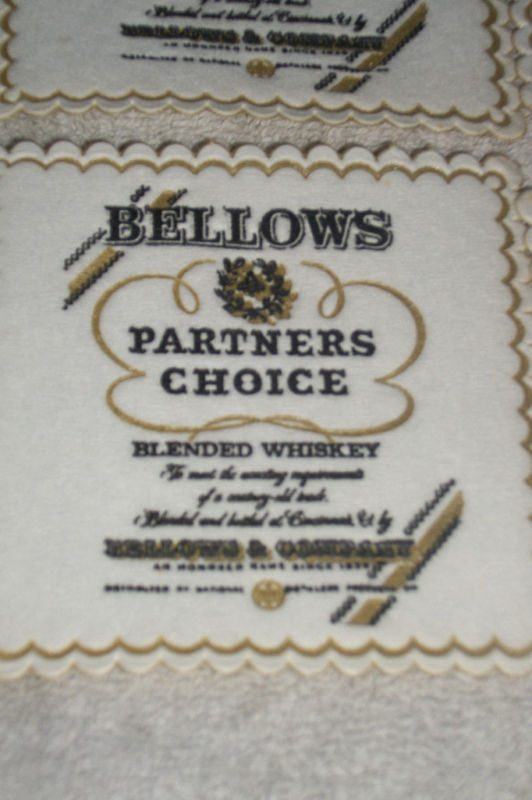 VTGE BELLOWS PARTNER BLENDED WHISKEY COASTERS