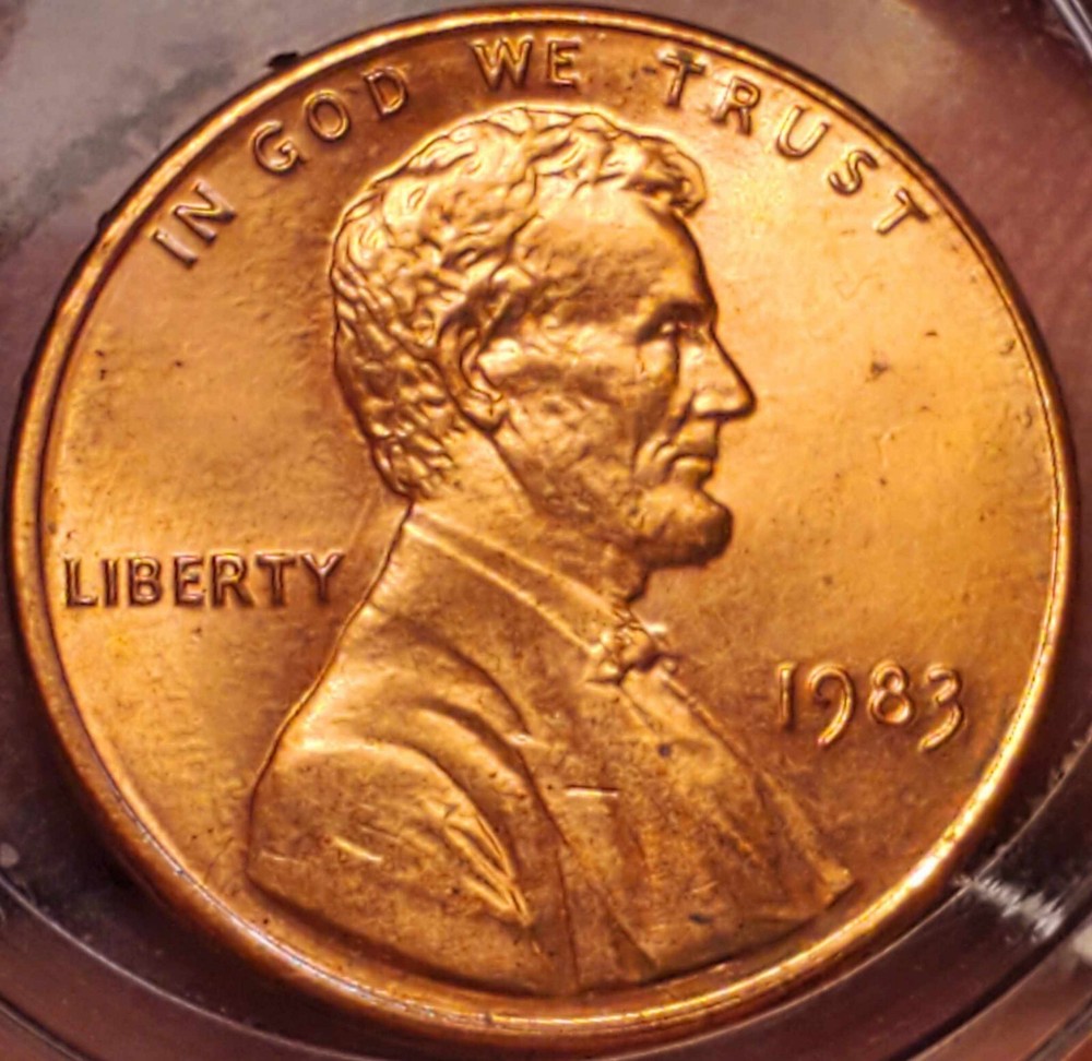 1983 CENT DDR FS-801 Doubled Die Reverse
