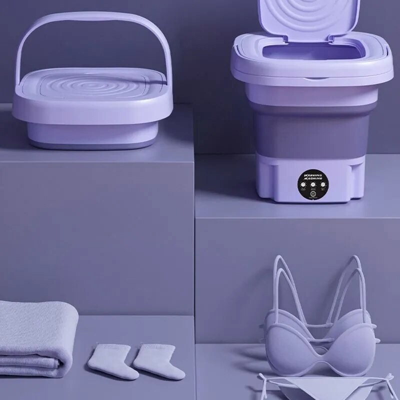8L Mini Washing Machine Folding Portable Sterilization Drying Laundry Machine