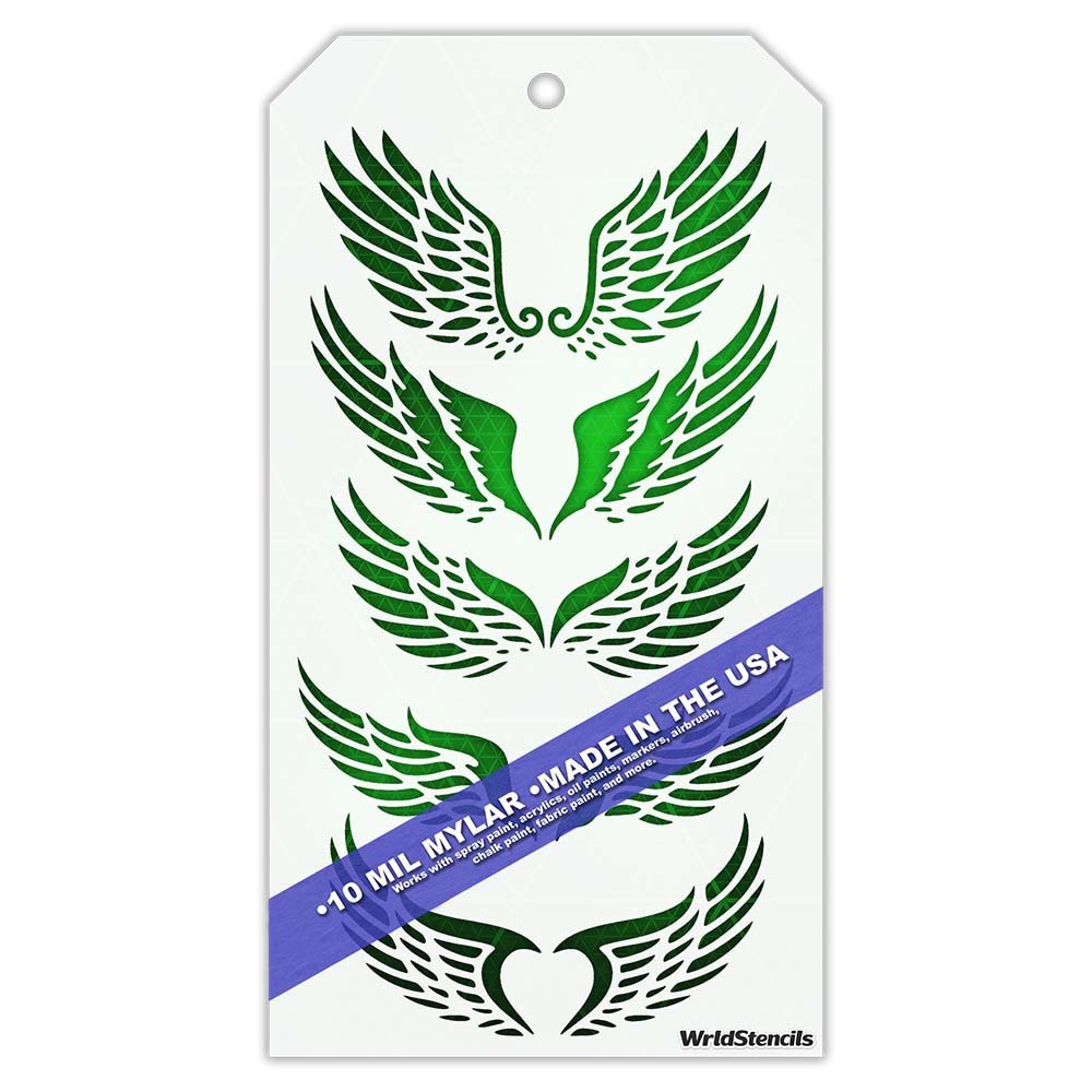 Angel Wings Stencil - Reusable Washable Scrapbook Template WS-1 - WrldStencils
