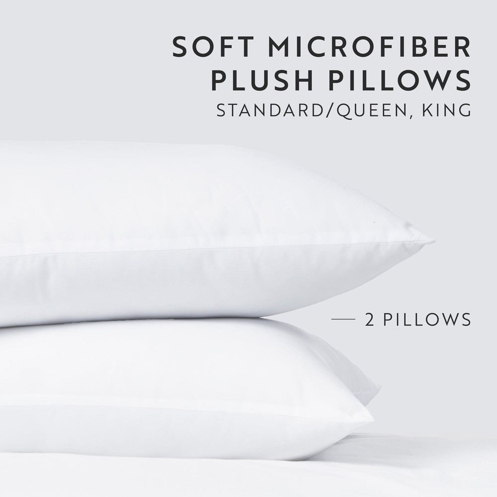 2-Pack Plush Bed Pillows Set Standard/Queen