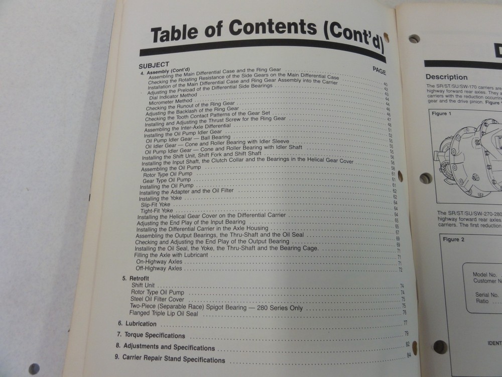 Rockwell Driver Controlled Full Locking Main Differential Reference Manual