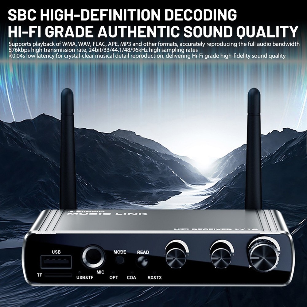 Bluetooth 5.4 Audio Receiver for Home Stereo, Wireless Adapter with Optical/USB