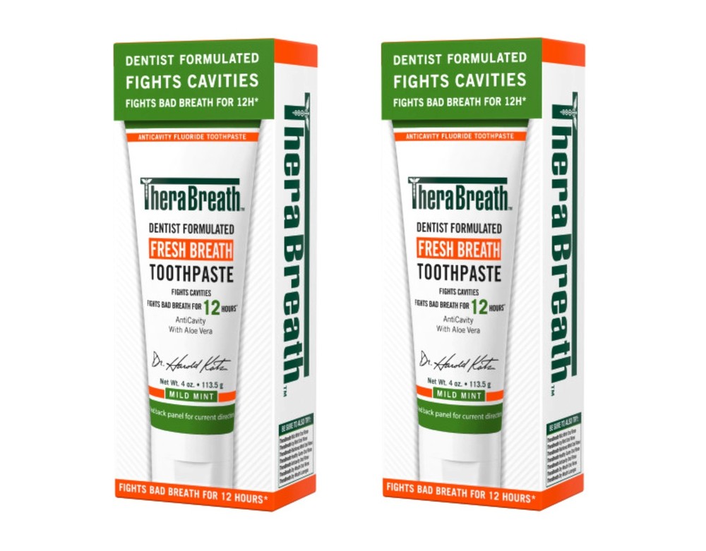 2 Pack - TheraBreath Fresh Breath Toothpaste, 4 oz