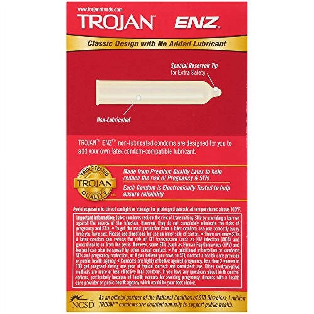 Trojan ENZ Non-lubricated Condoms - 12 Count