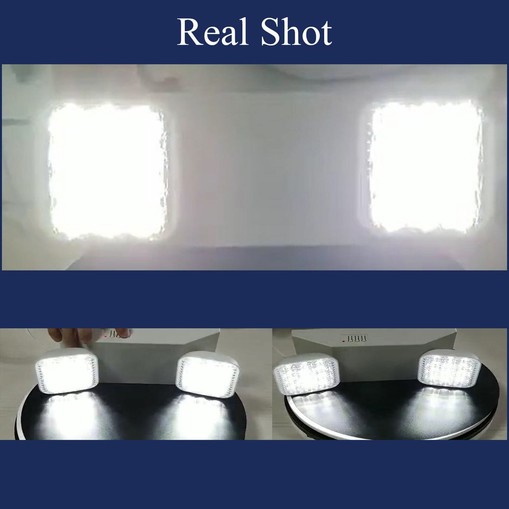 LED Emergency Light Commercial Adjustable 2 Head Battery Backup UL Listed 6Pack