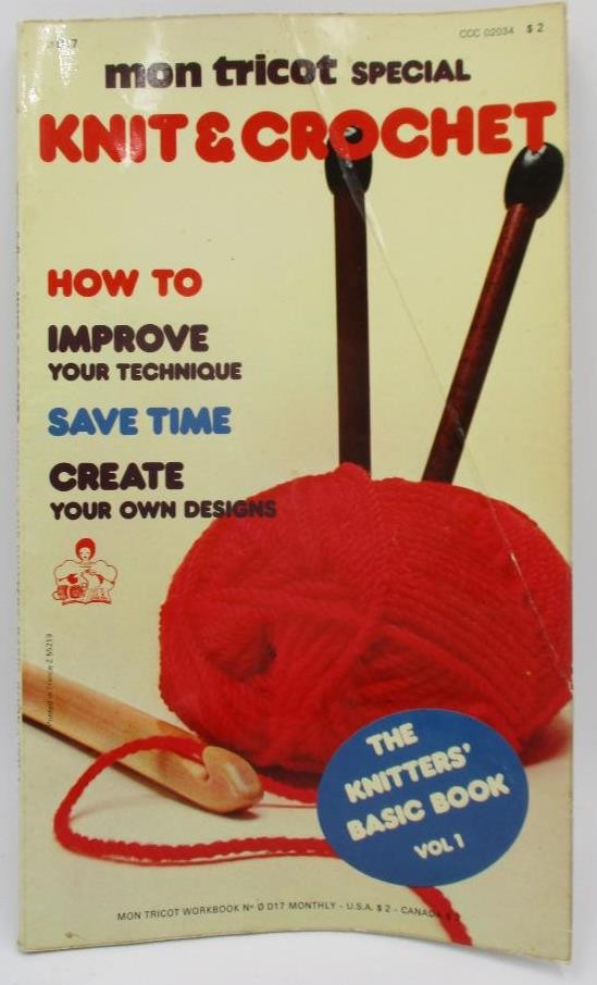 Vtg Mon Tricot Knit & Crochet Knitters Basic Book Patterns How to Improve Create
