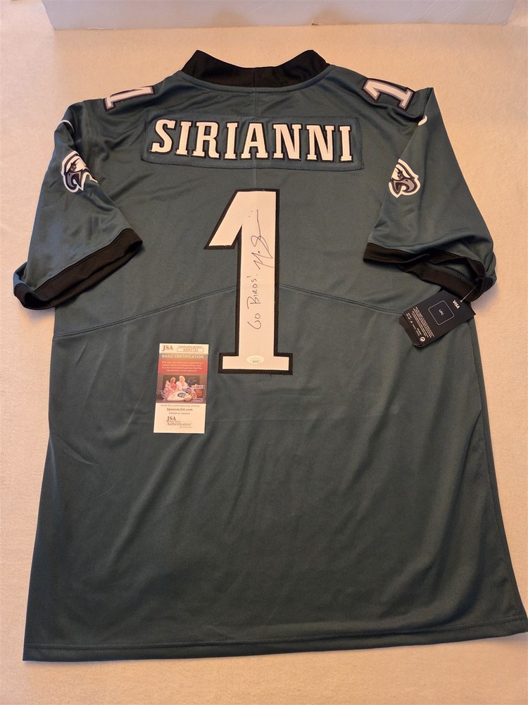 NICK SIRIANNI signed EAGLES custom jersey JSA COA SIZE XL