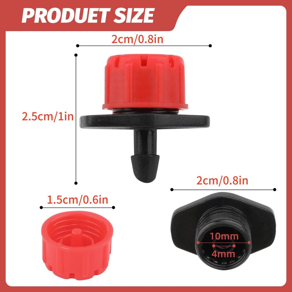 200* Adjustable Drip IrrigationWatering Nozzles Heads Support Automatic Cleaning