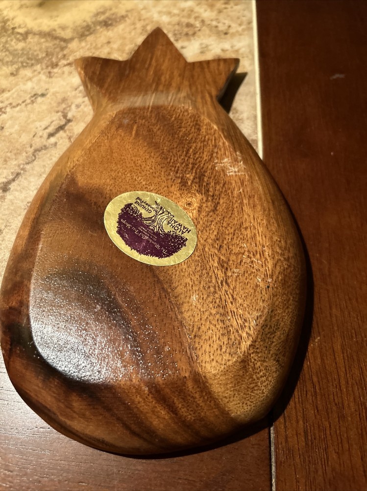 Monkey Pod Wooden Pineapple Divided Dish 10x 5.5