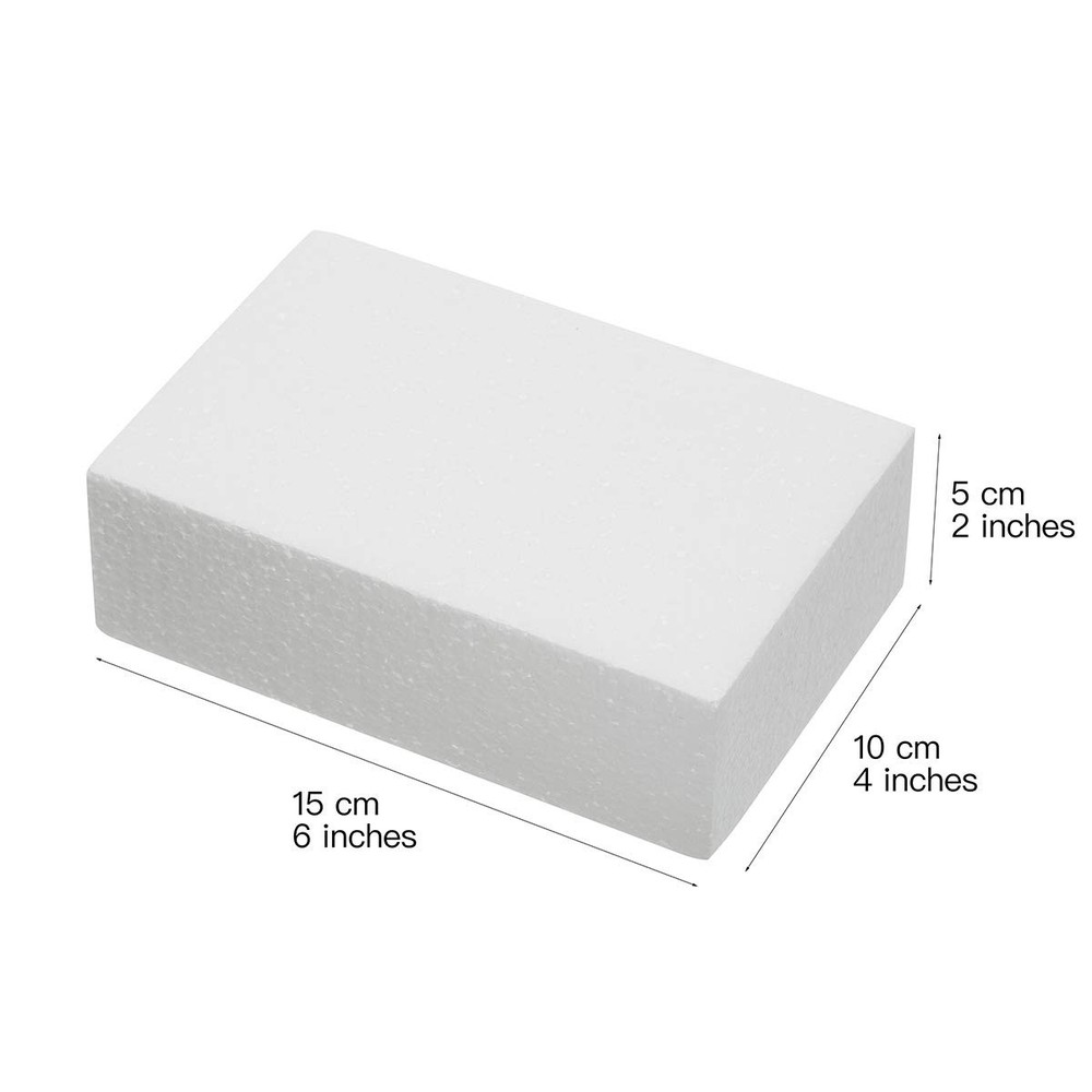 8 Pack Craft Foam Blocks 6X4X2in Polystyrene Brick Rectangle for Arts School ...