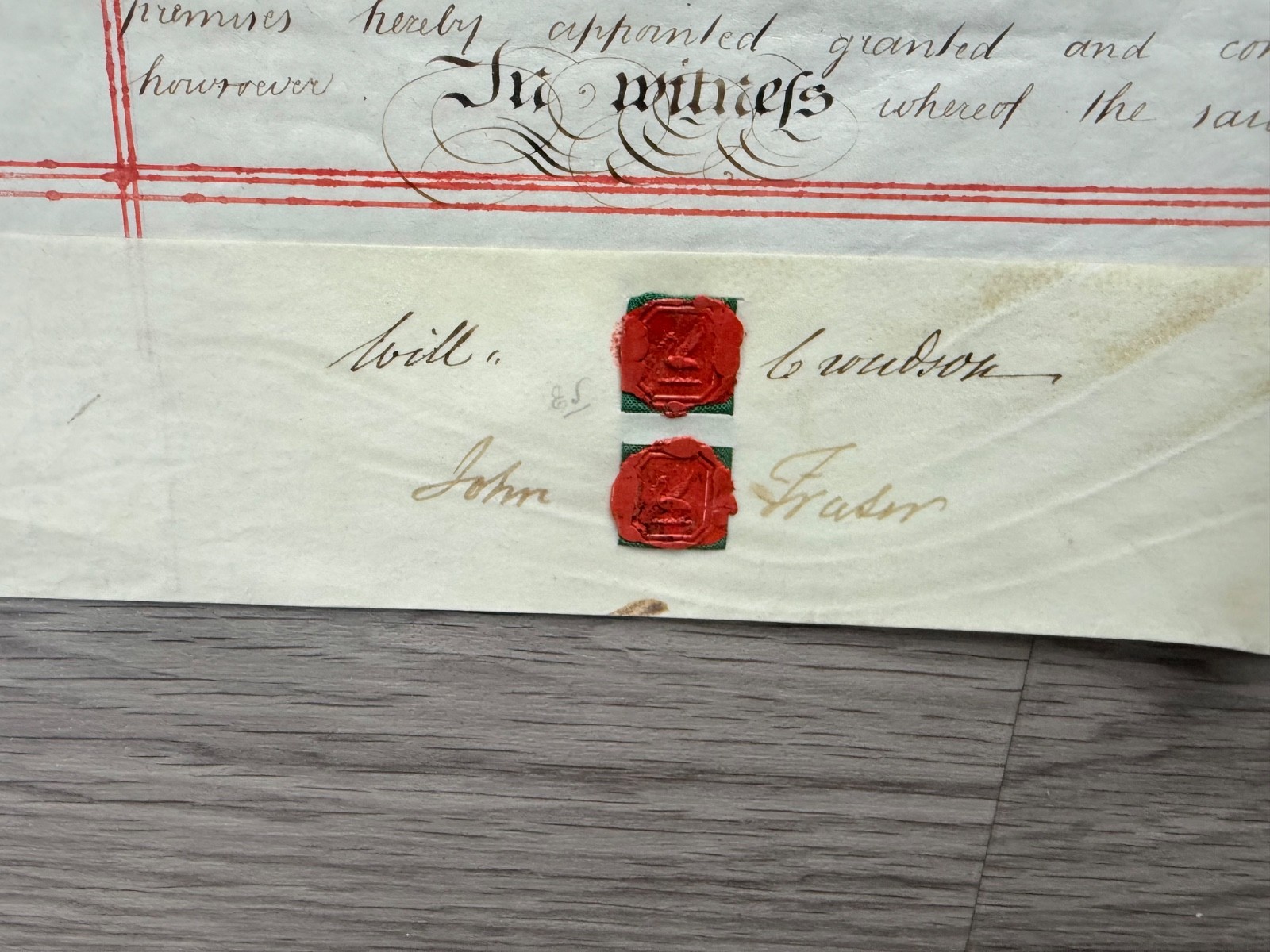 Pemberton Lancashire Vellum Indenture Land Deed 1849 Croudson to Fraser Wax Seal