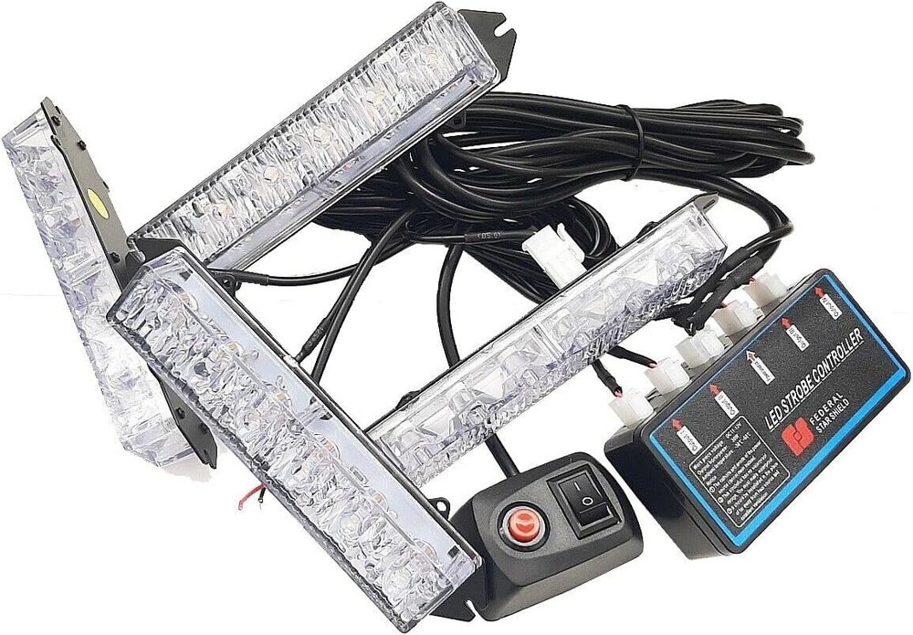 Warning Hazard Emergency Amber Front Rear Grille Strobe Flash 24 Led Light Kit