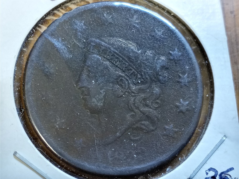 1833 Large Cent Dies Rotated 45 Degrees