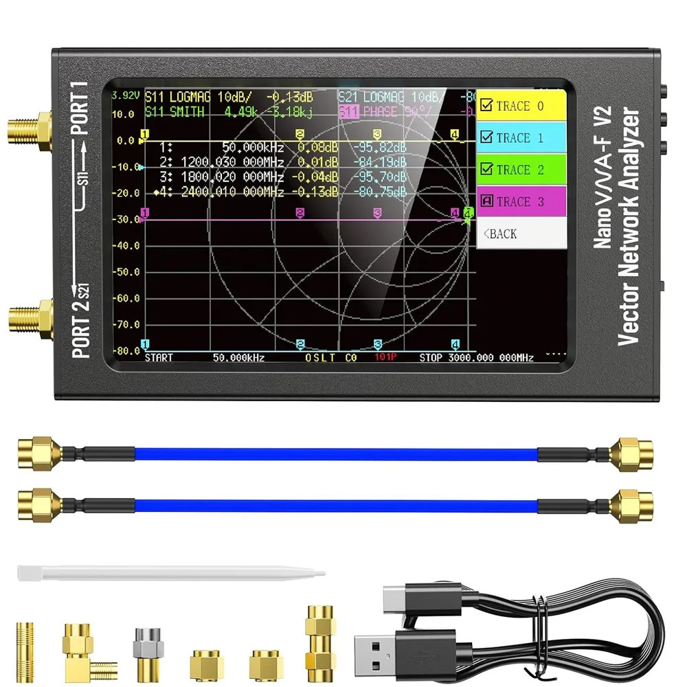 50KHz-3Ghz Network Analyzer 4.3inch LCD display Touch Screen Antenna Short Wave