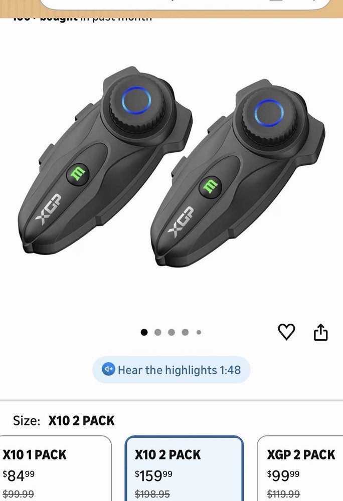 XGP X10 10 Riders Group Mesh Motorcycle Intercom