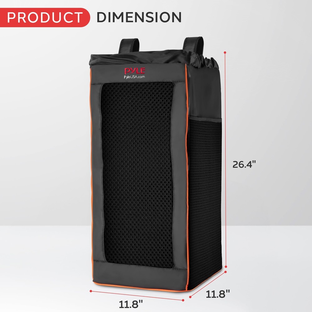 Pyle Portable Waterproof Speaker Bag with Adjustable Backpack Straps