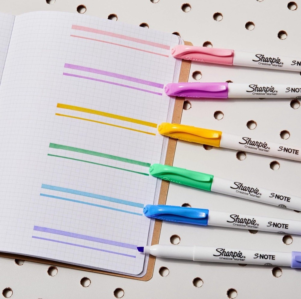 Sharpie S Note 6 Count Chisel Tip Creative Marker Pens Assorted Pastel Colours